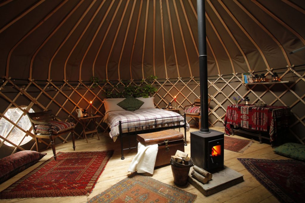 The interior of a Yurt