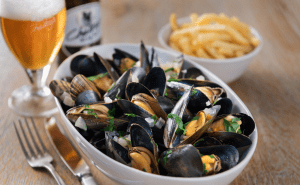 Cooked Mussels in a bowl