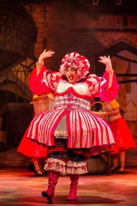 Pantomime dame in action