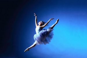 Photo of ballerina in blue tutu